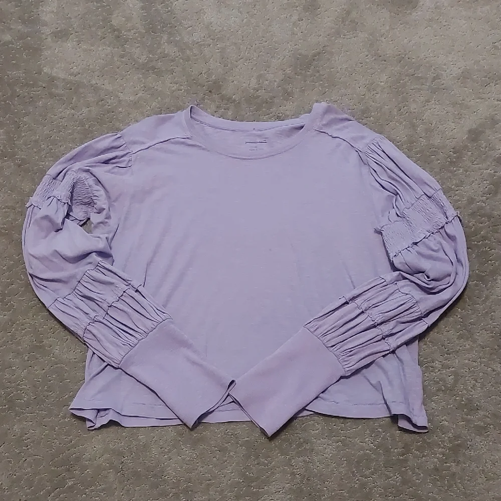 Pilcro Lavender Long Sleeve Top with Gathered Sleeves Size XL - Picture 6 of 6